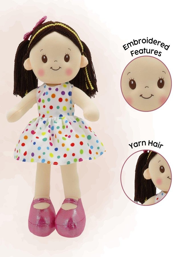 Linzy Toys 16 Inch Colorful Polka Dot Adalyn Soft Plush Rag Doll for Girls - Stuffed Sleeping Cuddle Buddy for Toddlers, Infants, Babies - Cute Hug Doll, Muneca de Trapo para Niña, Toy Gift for Kids - Image 3